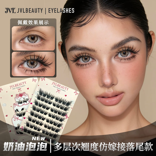 JVLBEAUTY 【Cream Bubble】 Voluminous Glam Multi-Curl False Lashes