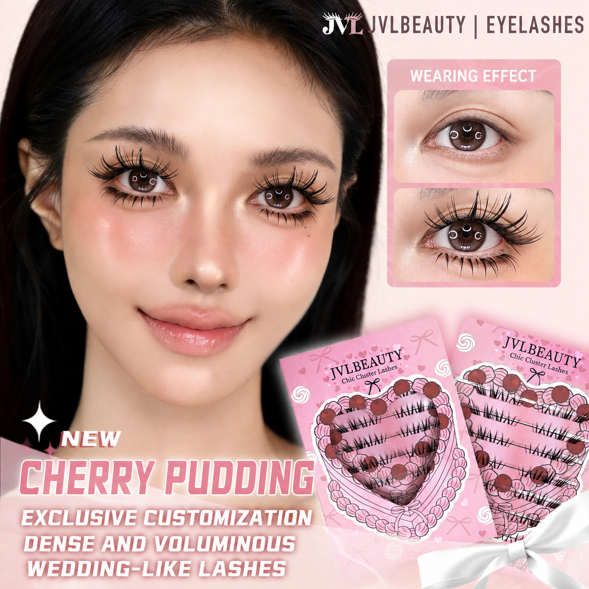 JVLBEAUTY 【Cherry Pudding】 Voluminous Lengthening Lower False Lashes