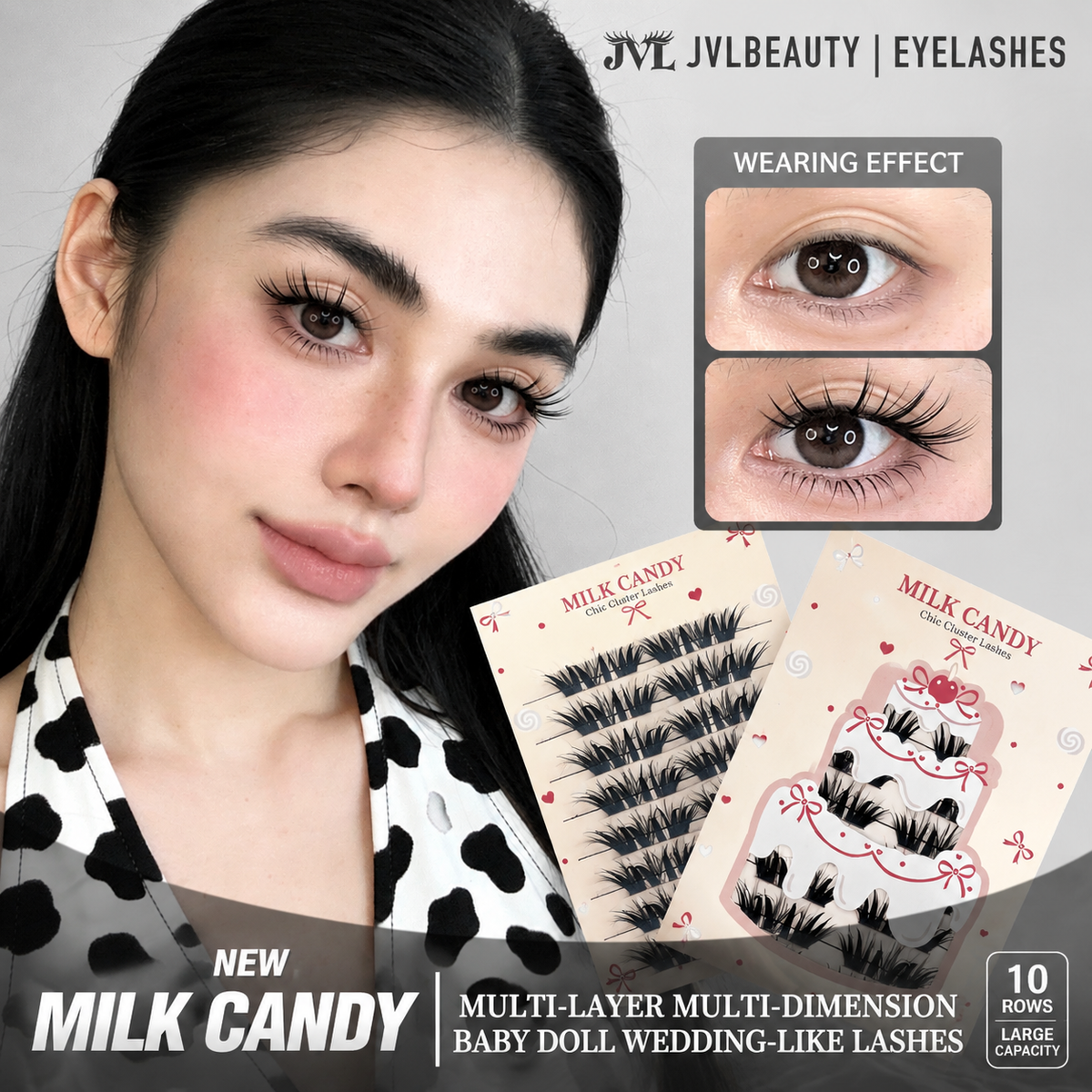 JVLBEAUTY 【Milk Candy】 6D Fluffy Segmented False Lashes